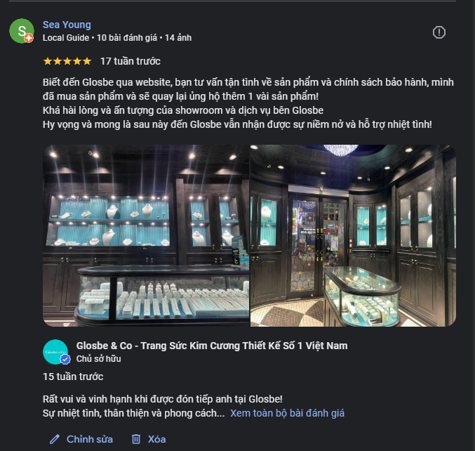 Khách hàng đánh giá trải nghiệm dịch vụ mua sắm tại Glosbe & Co
