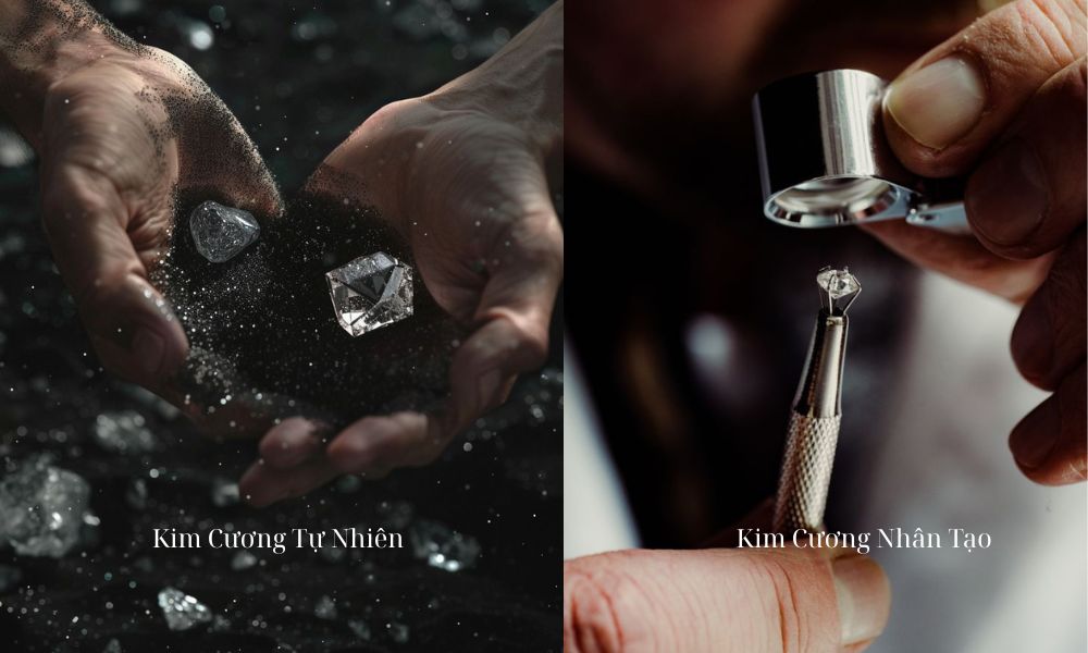 Kim cương tự nhiên - Kim cương nhân tạo