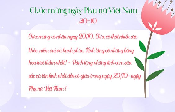 Lời chúc 20/10 ý nghĩa