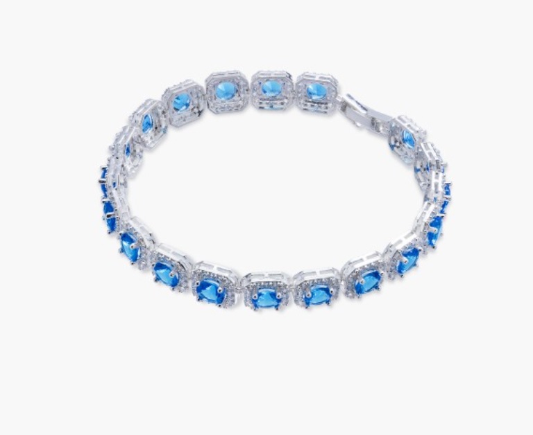 Mẫu lắc tay bạc nam đính đá sắc sảo