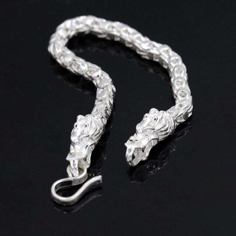 Lắc tay bạc nam vảy rồng tuyệt đẹp 