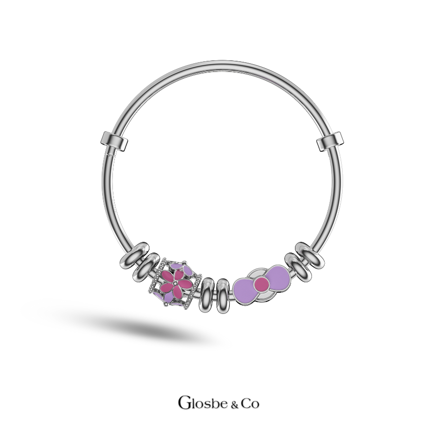 Vòng Bạc Cho Bé - Bạc Nguyên Chất Hoa Nơ Xinh Xắn