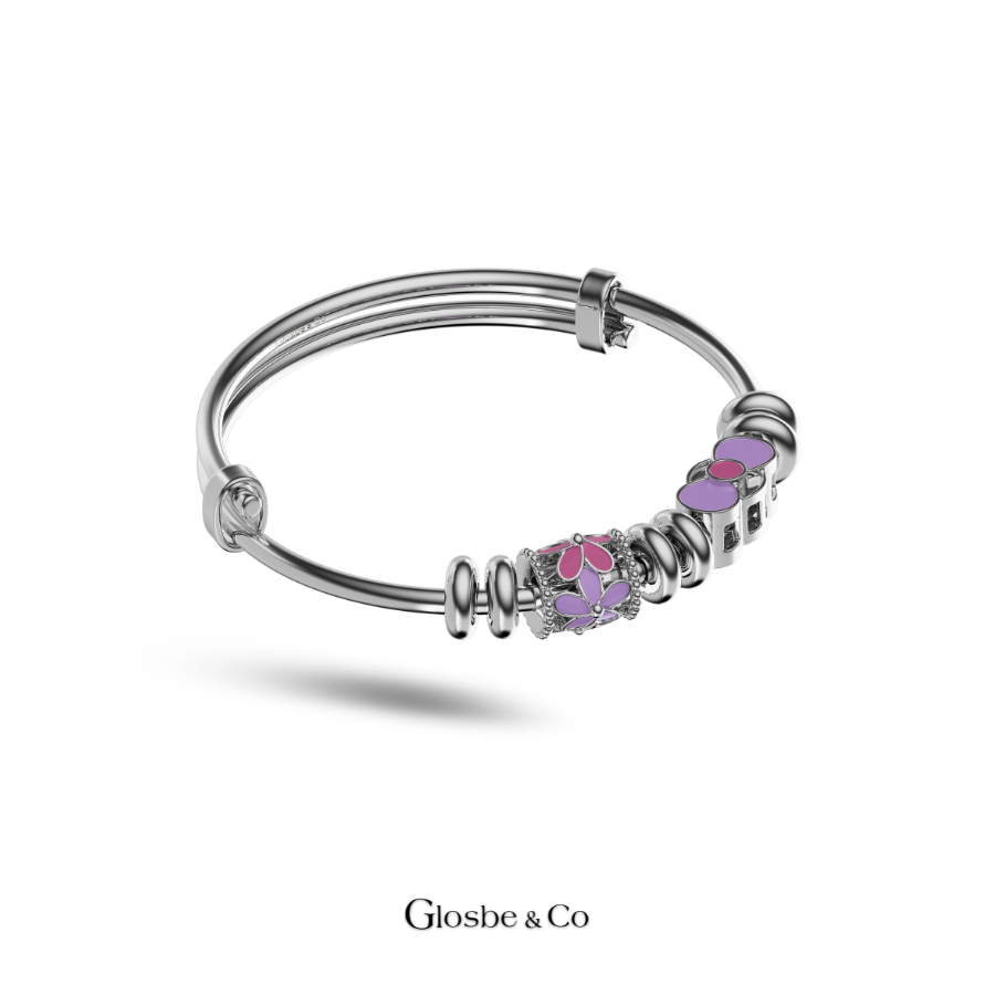 Vòng Bạc Cho Bé - Bạc Nguyên Chất Hoa Nơ Xinh Xắn