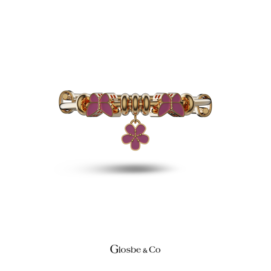 Vòng Bạc Cho Bé - Bướm Và Hoa Xinh Xắn