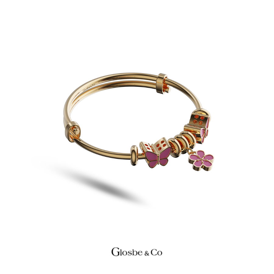 Vòng Bạc Cho Bé - Bướm Và Hoa Xinh Xắn