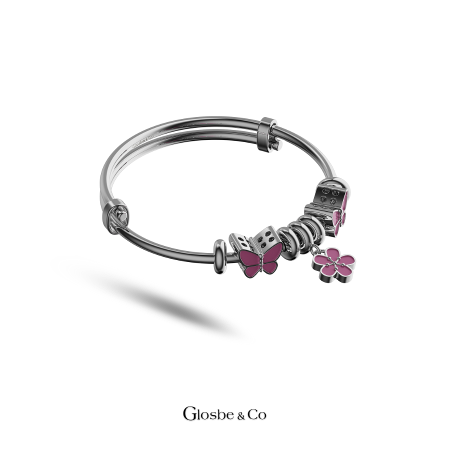Vòng Bạc Cho Bé - Bướm Và Hoa Xinh Xắn