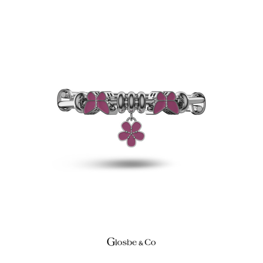 Vòng Bạc Cho Bé - Bướm Và Hoa Xinh Xắn