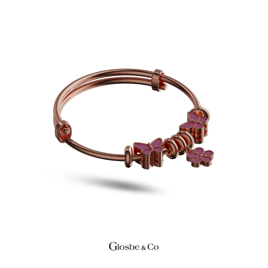 Vòng Bạc Cho Bé - Bướm Và Hoa Xinh Xắn