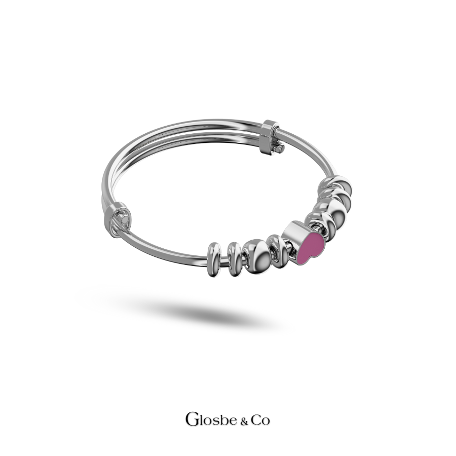 Vòng Bạc Trái Tim Cho Bé - Bạc Nguyên Chất 9999