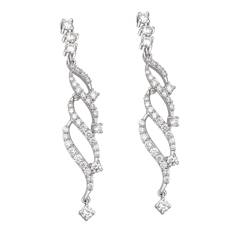 Bông tai dáng dài kim cương