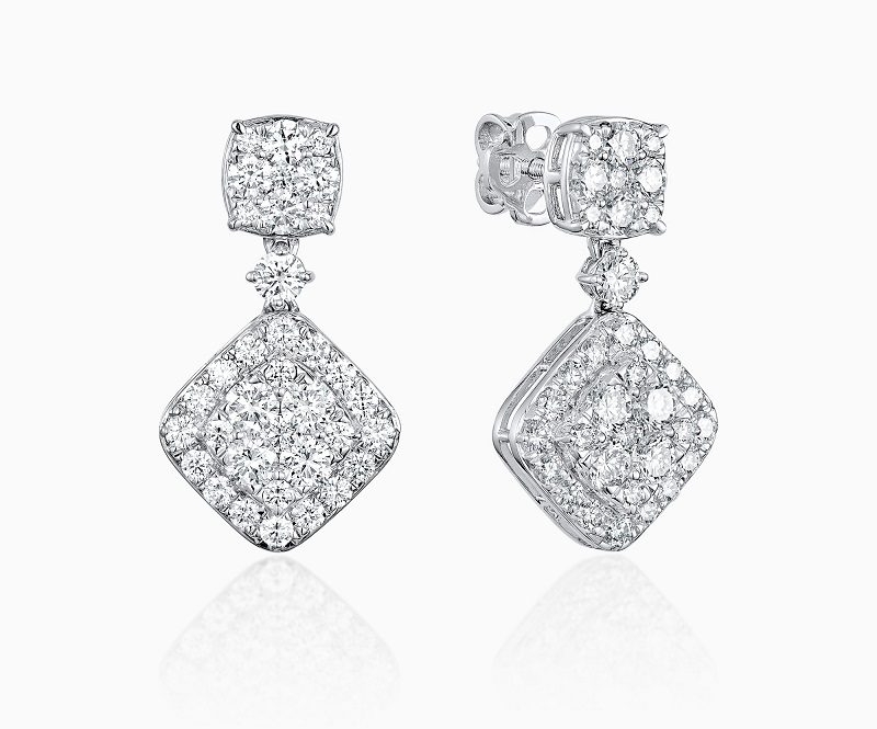 Hoa tai kiểu Halo kim cương