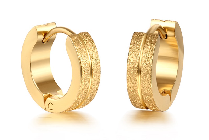 Bông tai vàng hồng 18K dưới 1 triệu dạng khoen hiện đại và thanh lịch