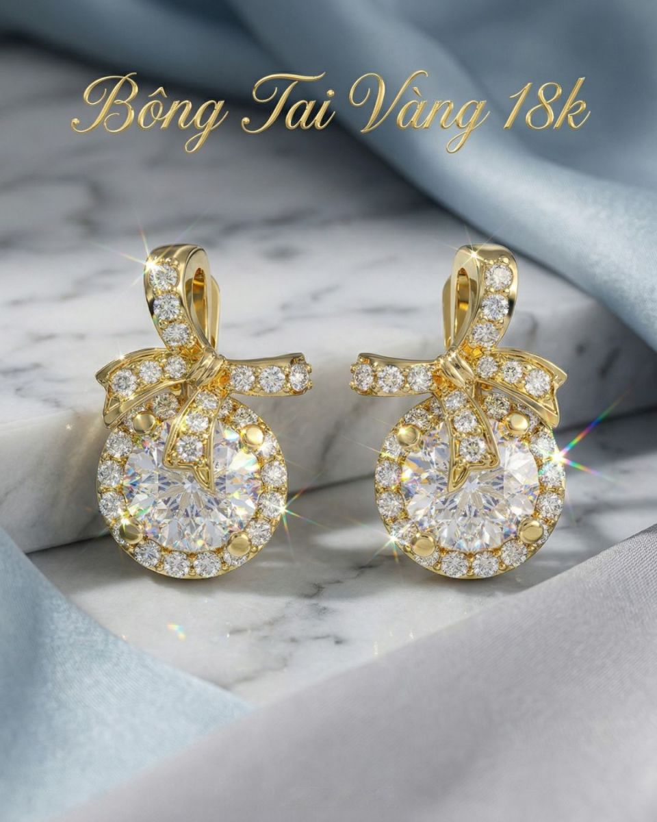 Bông tai vàng 18k Glosbe