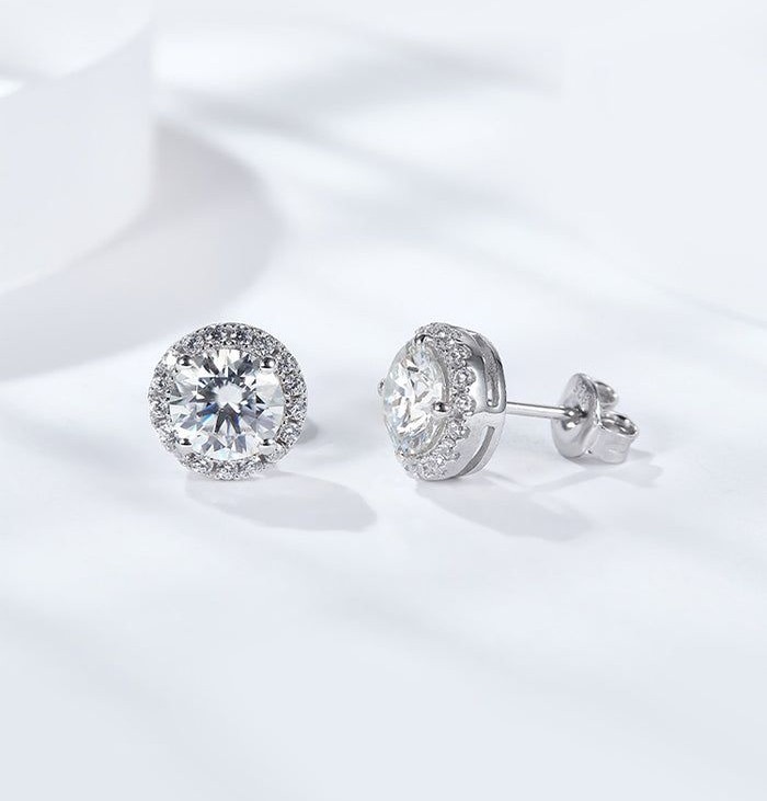 Bông tai vàng trắng đinh nhỏ tinh tế