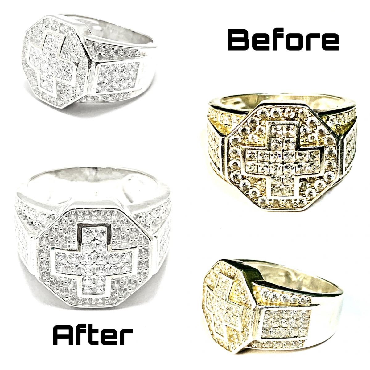 Trang sức bạc sau khi làm trắng sáng