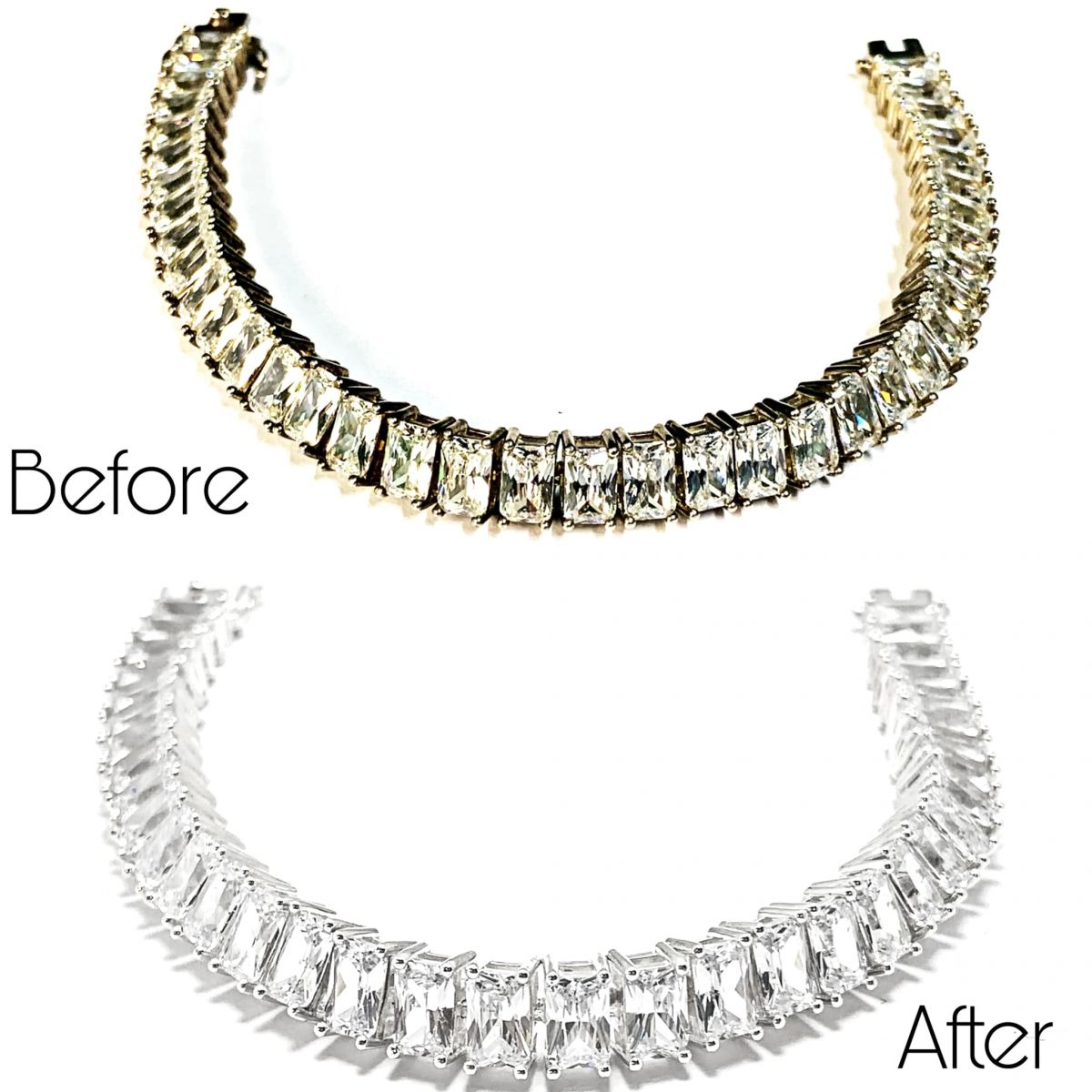 Trang sức bạc sau khi làm trắng sáng