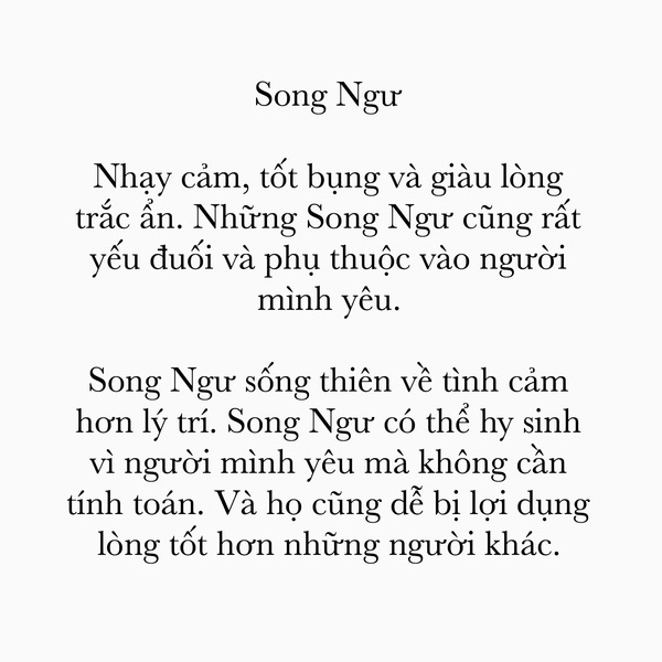 Tính cách cung song ngư
