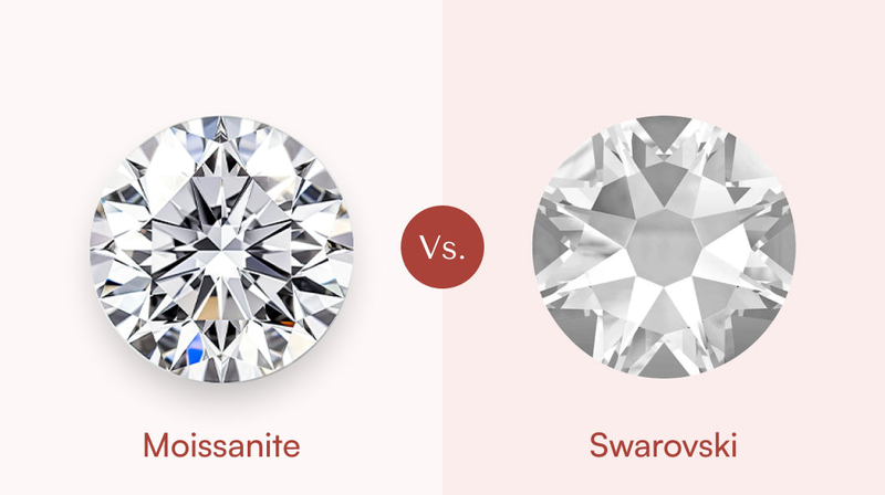 Đá Moissanite và đá Swarovski