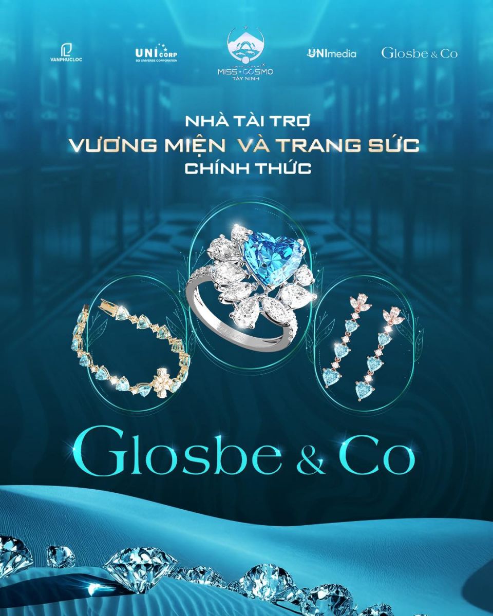 Glosbe & Co - Nhà tài trợ vương miện Miss Cosmo Tây Ninh 2026