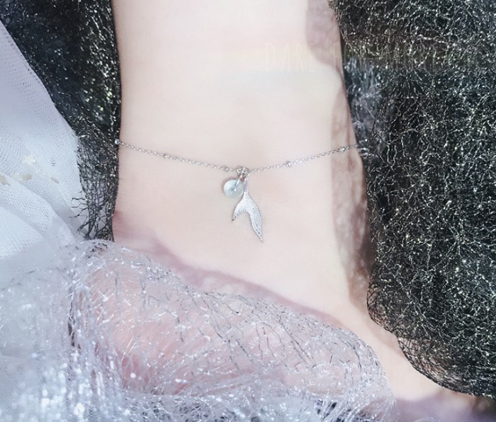 Lắc chân bạc nữ cao cấp đuôi cá girl