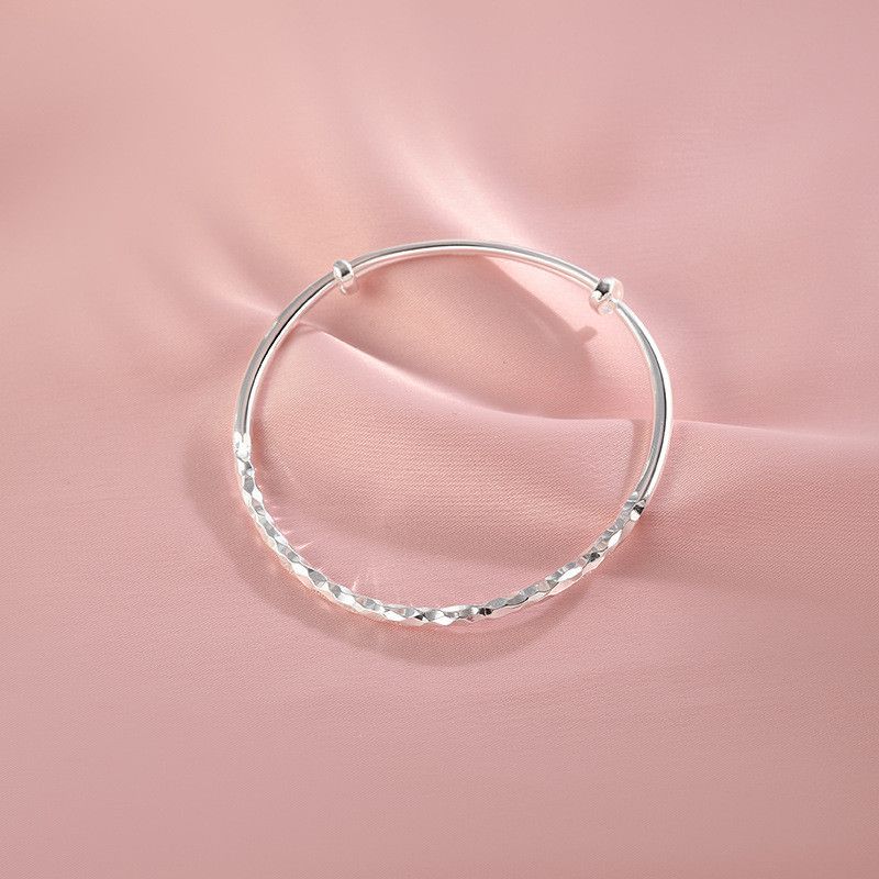 Lắc tay bạc nữ đơn giản dạng kiềng trơn