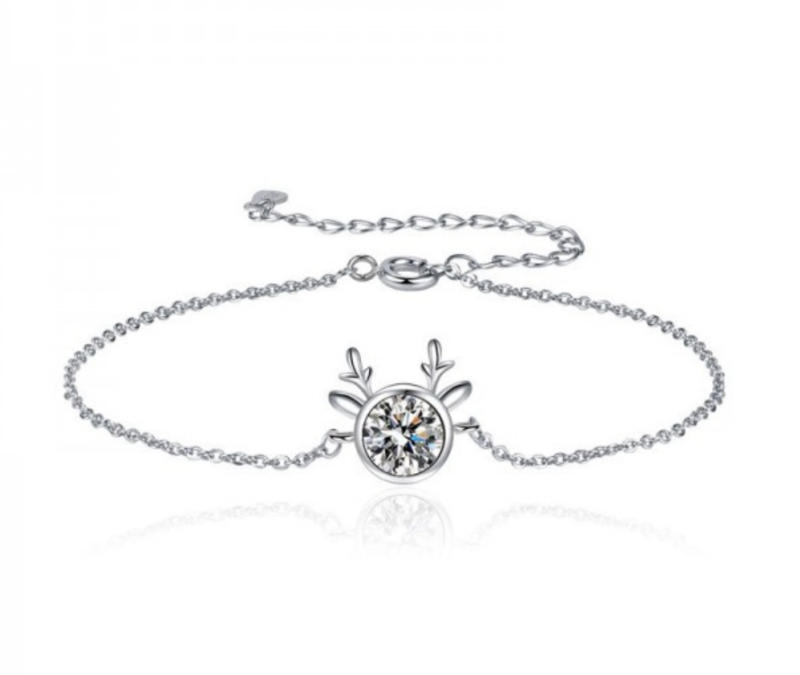 Lắc tay tuần lộc đính kim cương Moissanite độc đáo