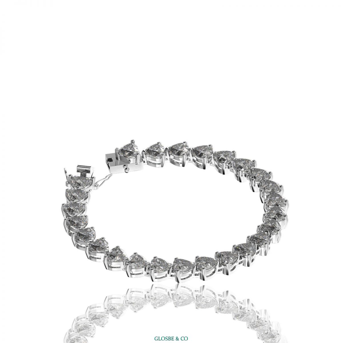 Lắc Tay Tennis Moissanite Heart 5mm Unisex