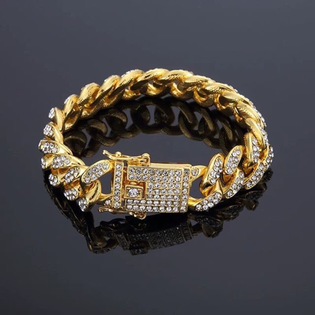 Lắc tay vàng nam đính đá