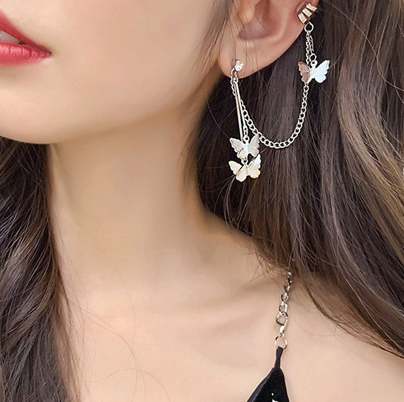 Mẫu khuyên tai nữ 1 bên sành điệu