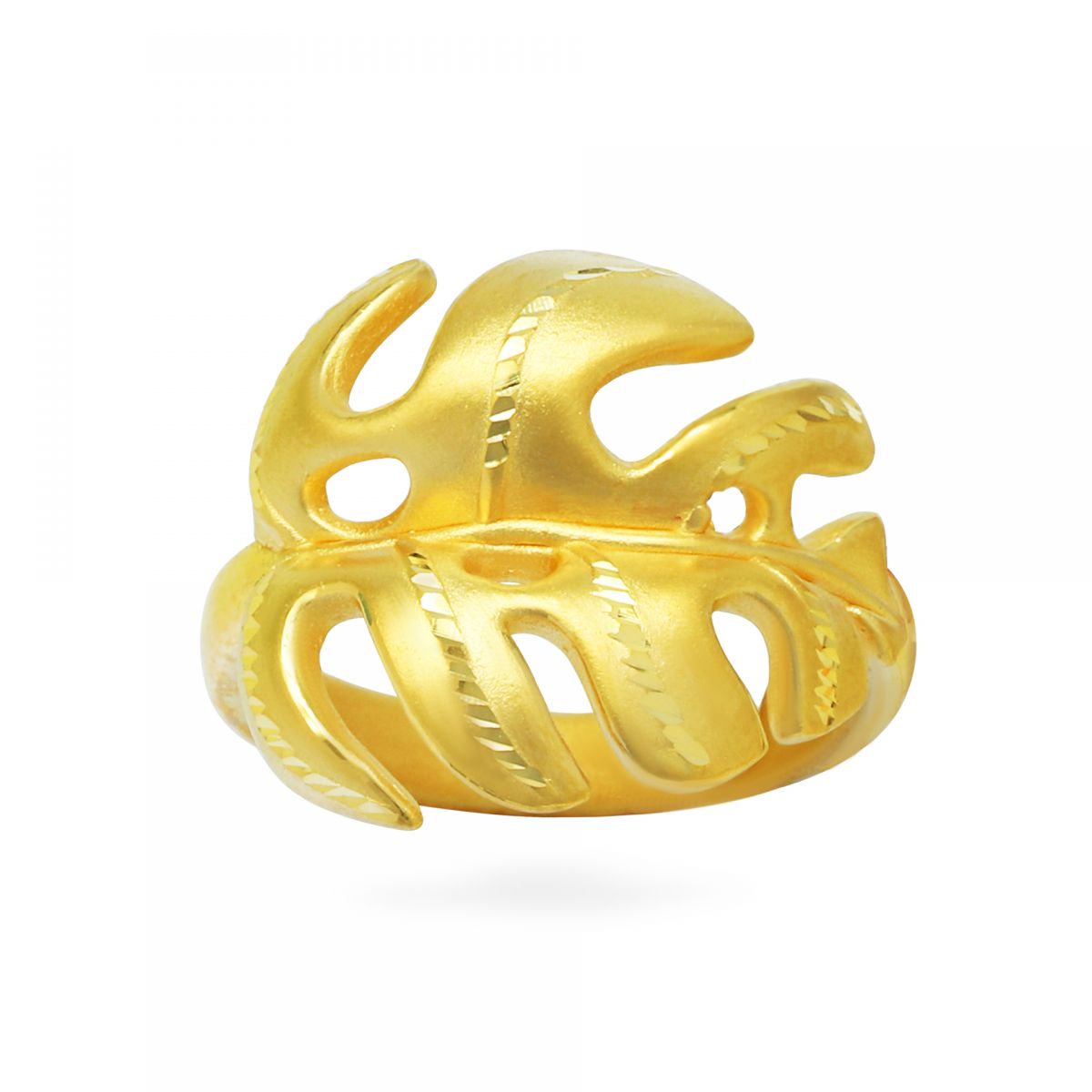 Nhẫn vàng hình chiếc lá 24k