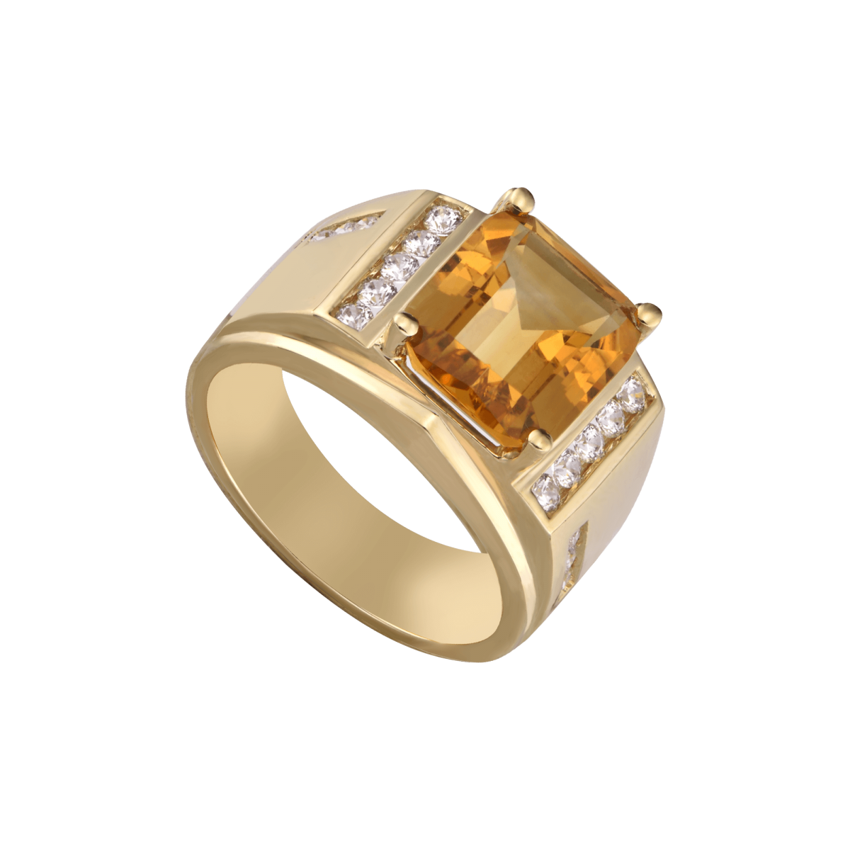 Nhẫn vàng nam đá vuông