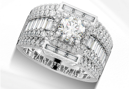 Nhẫn nam vàng trắng 18K đính một viên chủ nhỏ vừa đủ để tạo điểm nhấn mà không quá hào nhoáng.