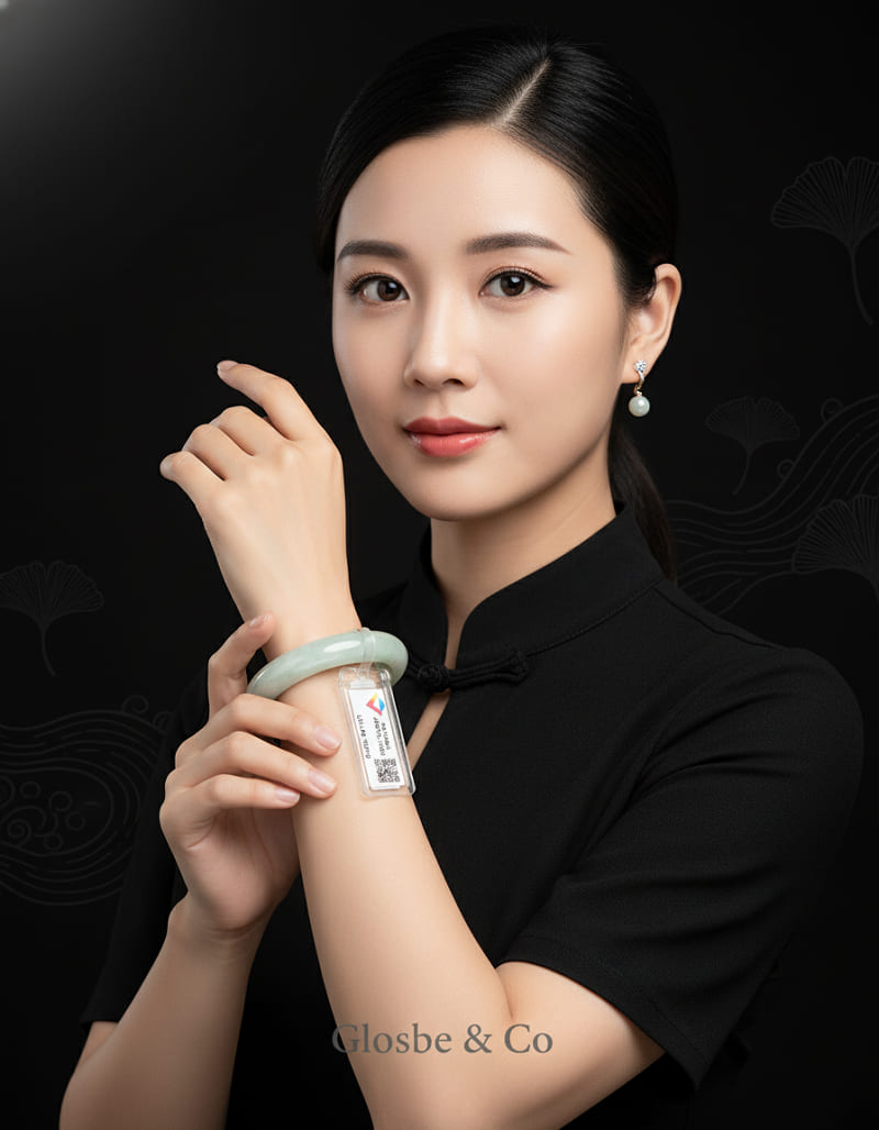 Vòng Phỉ Thuý hút tài lộc bản tròn cao cấp cho nữ doanh nhân.