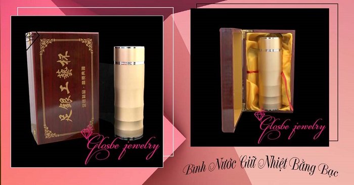 Bình giữ nhiệt bằng bạc cao cấp, sang trọng 