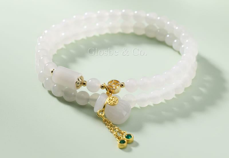 Quà tặng phong thủy mệnh Kim - Vòng Phỉ Thúy mix charm vàng Kim Ngọc Mãn Đường